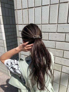 「GYDA（ジェイダ）のアイテム（その他ヘアアクセサリー）」を使った、HARUKIさん（レディース・158cm）の春コーディネート