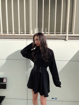 「GYDA」｜「アイテム（ブルゾン）」を使った、harukiさん（レディース・158cm）の冬コーディネート