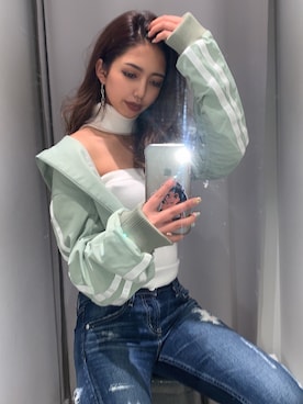 「GYDA」｜「アイテム（ブルゾン）」を使った、harukiさん（レディース・158cm）の春コーディネート