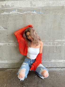 「アイテム（タンクトップ）」を使った、harukiさん（レディース・158cm）の夏コーディネート