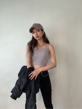 「GYDA（ジェイダ）のアイテム（ネックレス）」を使った、harukiさん（レディース・158cm）の夏コーディネート