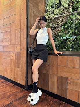 「アイテム（レッグウェア）」を使った、harukiさん（骨格ウェーブ・レディース・158cm）の夏コーディネート