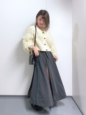 「PAGEBOY（ページボーイ）のチェーンスタッズショルダー（ショルダーバッグ）」を使った、miii.さん（レディース・150cm）の秋コーディネート