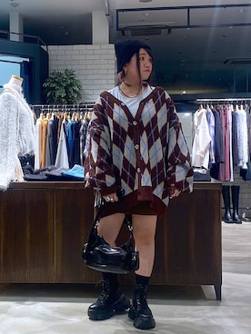 「PBLIM（ページボーイリム）のアイテム（帽子）」を使った、miii.さん（レディース・151cm）の秋コーディネート