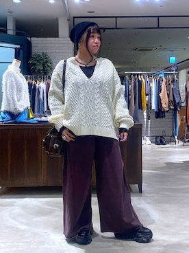 「PAGEBOY（ページボーイ）のサイドタックルーズウラケパンツ/イージーパンツ【4color・2size】（スウェットパンツ）」を使った、miii.さん（レディース・151cm）の秋コーディネート