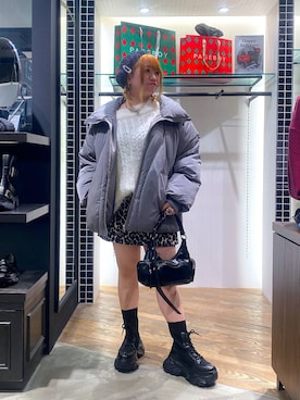 「体型カバー」｜「アイテム（アクセサリー）」を使った、miii.さん（レディース・151cm）の冬コーディネート