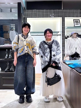 「PBLIM（ページボーイリム）の《UNISEX》スラブブリーチデニム（デニムパンツ）」を使った、miii.さん（レディース・151cm）の秋コーディネート
