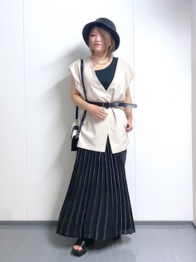 「PAGEBOY」｜「アイテム（ノーカラージャケット）」を使った、miii.さん（レディース・150cm）の夏コーディネート