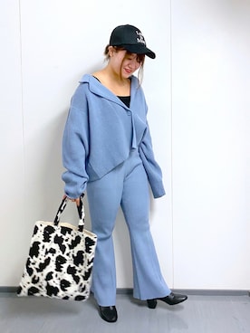 「ニットアップ」｜「アイテム（帽子）」を使った、miii.さん（レディース・150cm）の秋コーディネート