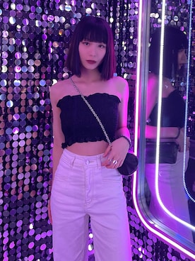「McQ（マックキュー）のアイテム」を使った、Cyanさん（レディース・154cm）の夏コーディネート