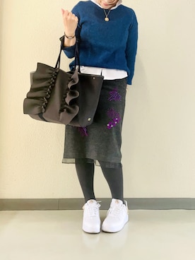 「ラッキーカラーは紫」｜halm19さん（レディース・163cm）の冬コーディネート
