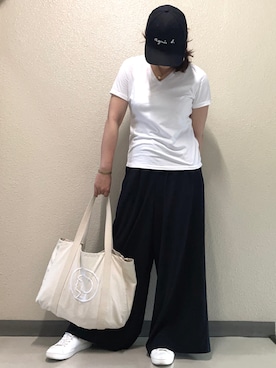 「ボーイッシュ」｜「アイテム（セットアップ）」を使った、halm19さん（レディース・163cm）の夏コーディネート