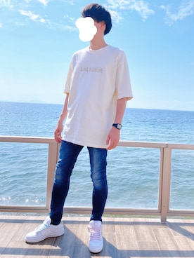 「ホワイトスニーカー」｜maaさん（メンズ・173cm）の夏コーディネート