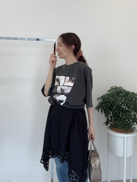 「レイヤードスタイル」｜「アイテム（チュニック）」を使った、mizkさん（レディース・162cm）の夏コーディネート