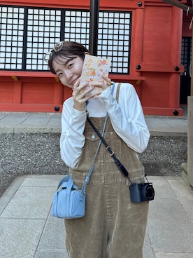 「アイテム（オールインワン・サロペット、ベージュ系）」を使った、mizkさん（レディース・162cm）の秋コーディネート