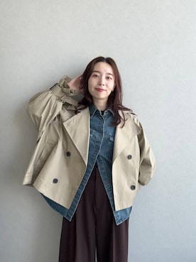 「アイテム（トレンチコート）」を使った、mizkさん（レディース・162cm・30代）の秋コーディネート