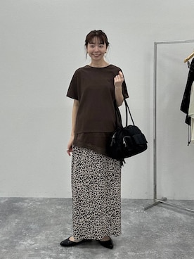 「LEPSIM（レプシィム）の撥水ポケットボストン　643377（ボストンバッグ、ブラック系）」を使った、mizkさん（レディース・162cm）の春コーディネート