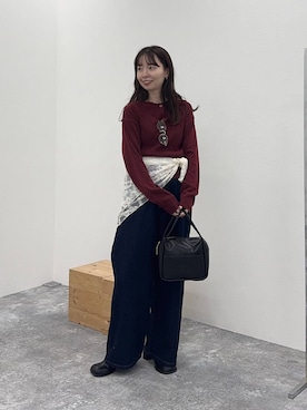 「アイテム（バンダナ/スカーフ）」を使った、mizkさん（レディース・162cm・30代）の秋コーディネート