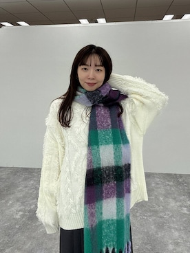 「アイテム（ストール/ショール）」を使った、mizkさん（レディース・162cm・30代）の秋コーディネート