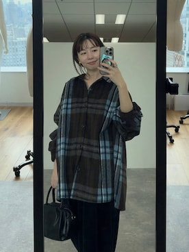「LEPSIM（レプシィム）のラウンドタックミニバッグ　1049433（ショルダーバッグ、ブラック系）」を使った、mizkさん（レディース・162cm）の夏コーディネート