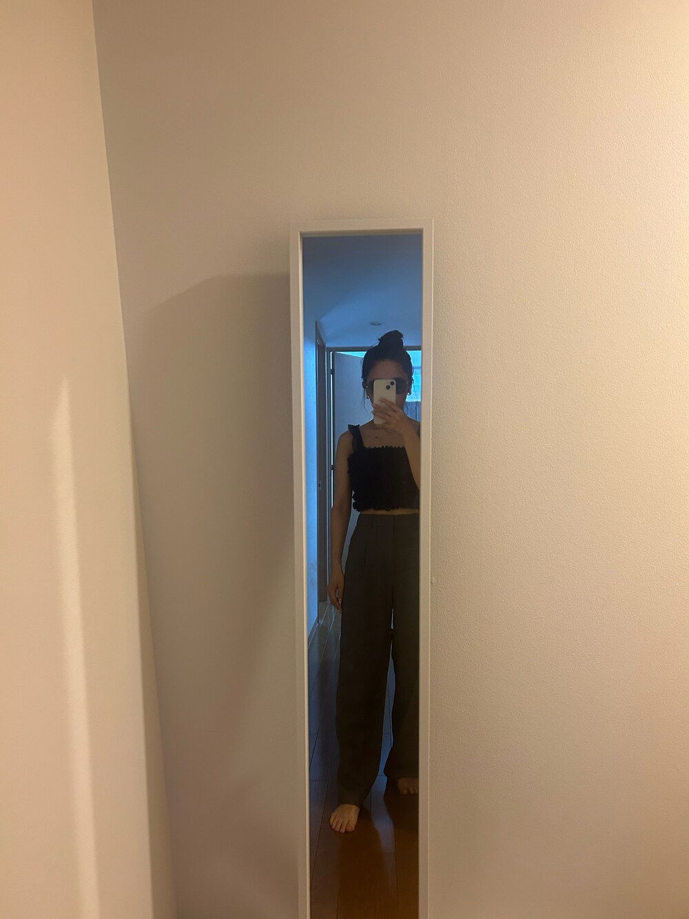 「GRLのアイテム（タンクトップ、ブラック系）」を使った、R!Oさん（レディース・155cm）の夏コーディネートの1枚目の写真