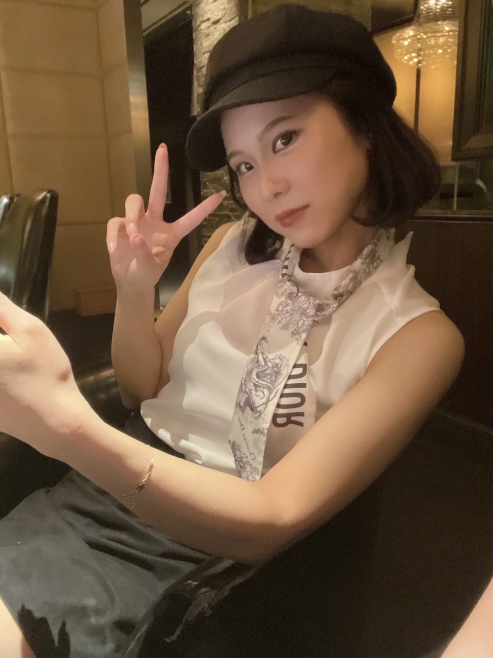 「Diorのアイテム（その他小物、ホワイト系）」を使った、R!Oさん（レディース・155cm）の夏コーディネートの1枚目の写真