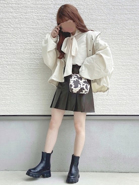 「秋トレンド2021」｜「アイテム（マウンテンパーカー）」を使った、yuririn*さん（レディース・156cm）の秋コーディネート