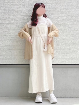 「GRL（グレイル）のシアーハイネックメロウ加工トップス（Tシャツ/カットソー）」を使った、yuririn*さん（レディース・156cm）の春コーディネート