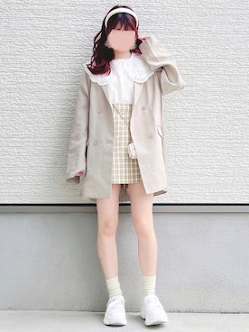 「GRL（グレイル）の2Wayキルティングがま口ミニバッグ（ショルダーバッグ）」を使った、yuririn*さん（レディース・156cm）の春コーディネート