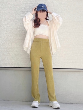 「カラー×コーデ」｜「アイテム（チューブトップ）」を使った、yuririn*さん（レディース・156cm）の夏コーディネート