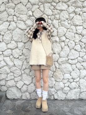 「LILY BROWN（リリーブラウン）のアイテム（トップス）」を使った、yuririn*さん（レディース・156cm）の春コーディネート