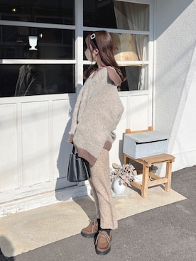 「新星WEARISTAにエントリー」｜「アイテム（モカシン/デッキシューズ）」を使った、yuririn*さん（レディース・156cm）の冬コーディネート
