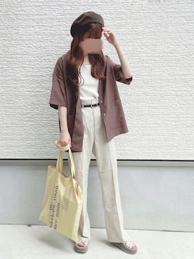 「COOLなこのコが仲間入り」｜「アイテム（ハンチング/ベレー帽）」を使った、yuririn*さん（レディース・156cm）の夏コーディネート