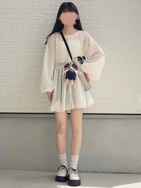 「アイテム（パンプス、ホワイト系）」を使った、yuririn*さん（レディース・156cm）の秋コーディネート