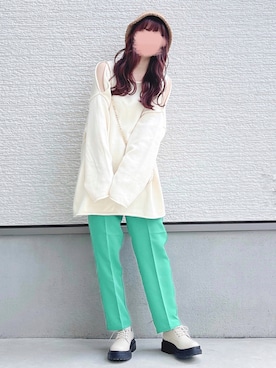 「one after another NICE CLAUP（ワンアフターアナザーナイスクラップ）のアイテム（帽子）」を使った、yuririn*さん（レディース・156cm）の冬コーディネート