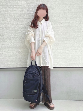 「Dickies（ディッキーズ）のアイテム（バックパック/リュック）」を使った、yuririn*さん（レディース・156cm）の夏コーディネート