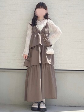「GRL（グレイル）の2Wayキルティングがま口ミニバッグ（ショルダーバッグ）」を使った、yuririn*さん（レディース・156cm）の春コーディネート