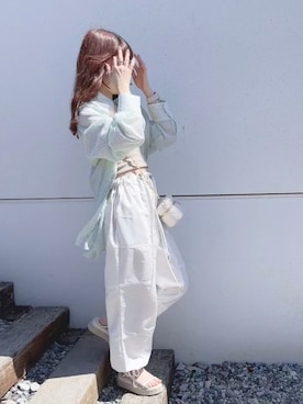 「Kastane（カスタネ）のカップ付きブラキャミ（キャミソール）」を使った、yuririn*さん（レディース・156cm）の夏コーディネート