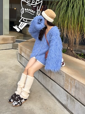 「アイテム（レッグウォーマー）」を使った、yuririn*さん（レディース・156cm）の冬コーディネート