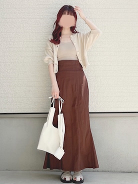 「Kastane（カスタネ）のカップ付きブラキャミ（キャミソール）」を使った、yuririn*さん（レディース・156cm）の春コーディネート