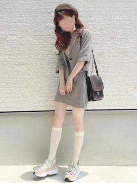 「アイテム（ハンチング/ベレー帽）」を使った、yuririn*さん（レディース・156cm）の夏コーディネート