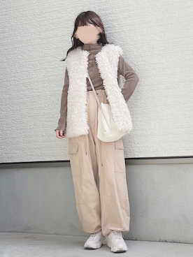 「アイテム（カーゴパンツ）」を使った、yuririn*さん（レディース・156cm）の秋コーディネート