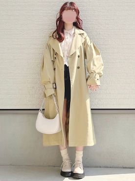 「RAY CASSIN（レイカズン）のアイテム（トレンチコート）」を使った、yuririn*さん（レディース・156cm）の春コーディネート
