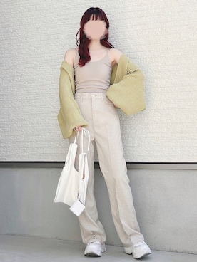 「Kastane（カスタネ）のカップ付きブラキャミ（キャミソール）」を使った、yuririn*さん（レディース・156cm）の春コーディネート