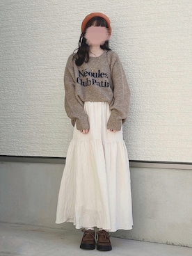 「アイテム（モカシン/デッキシューズ）」を使った、yuririn*さん（レディース・156cm）の秋コーディネート