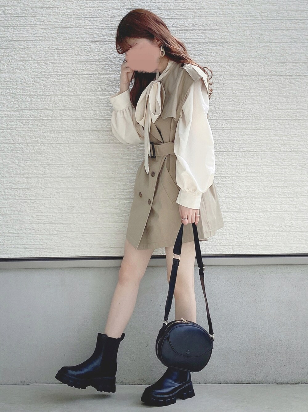 【新品未使用】i_am ダブルボタントレンチベスト DHOLIC STYLE（ディーホリックスタイル）の「[yansae] ベルト付