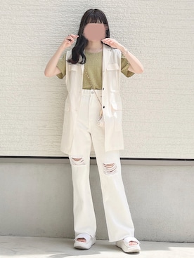 「GRL（グレイル）の2Wayキルティングがま口ミニバッグ（ショルダーバッグ）」を使った、yuririn*さん（レディース・156cm）の夏コーディネート
