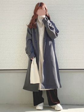 「GRL」｜「アイテム（ステンカラーコート）」を使った、yuririn*さん（レディース・156cm）の秋コーディネート