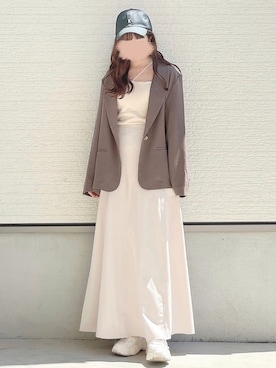 「アイテム（その他アウター、ブラウン系）」を使った、yuririn*さん（レディース・156cm）の夏コーディネート