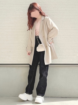 「GRL（グレイル）の2Wayキルティングがま口ミニバッグ（ショルダーバッグ）」を使った、yuririn*さん（レディース・156cm）の春コーディネート